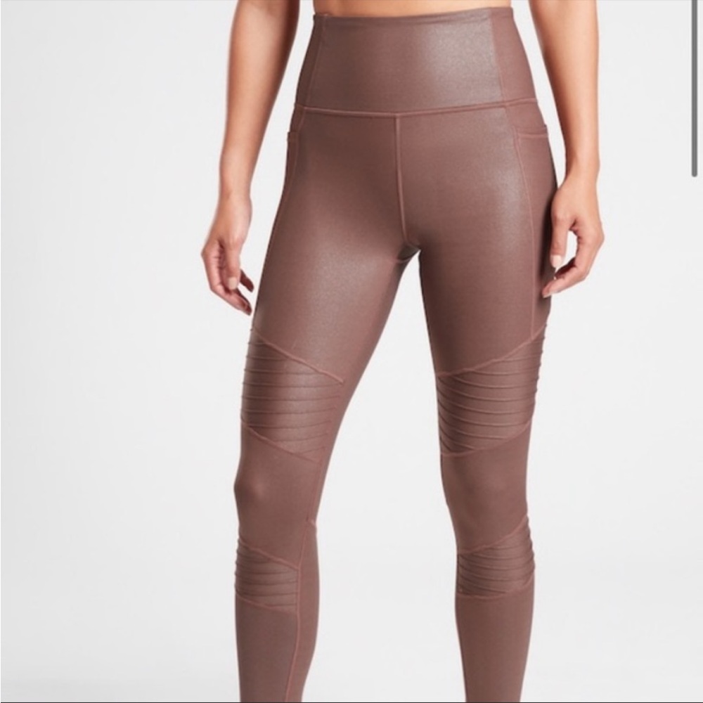 Athleta Inclination Moto Shimmer Tights